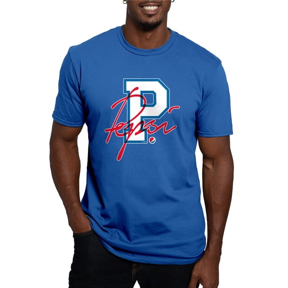 CafePress - Pepsi Varsity Letter Men's Fitted T Shirt (Dark) - Men's Fitted T-Shirt