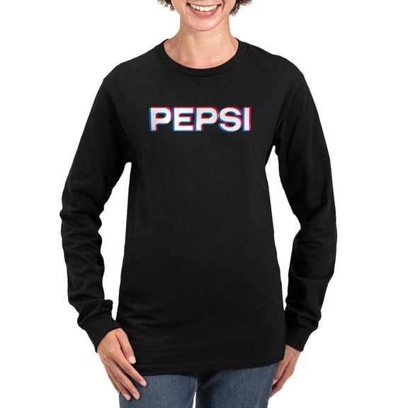 CafePress - Pepsi Varsity Log Women's Long Sleeve Dark T Shirt - Women's Long Sleeve Graphic Tee Casual Fit