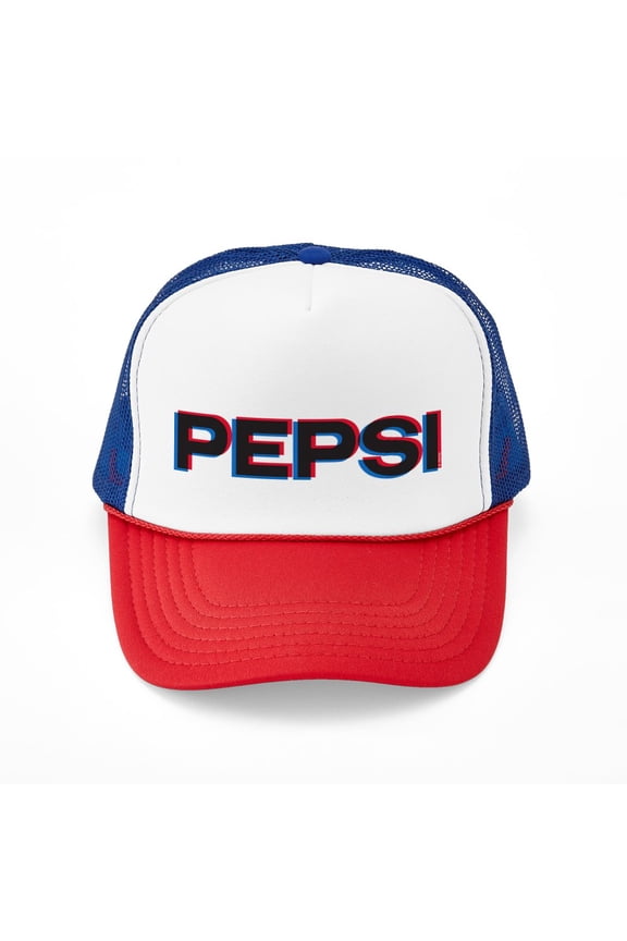 - Pepsi Varsity Logo - Adjustable Unisex Printed Trucker Hat with Mesh Back