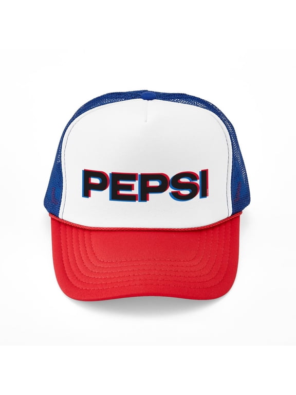 - Pepsi Varsity Logo - Adjustable Unisex Printed Trucker Hat with Mesh Back