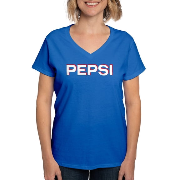 CafePress - Pepsi Varsity Logo Women's V Neck Dark T Shirt - Women's V-Neck Dark T-Shirt