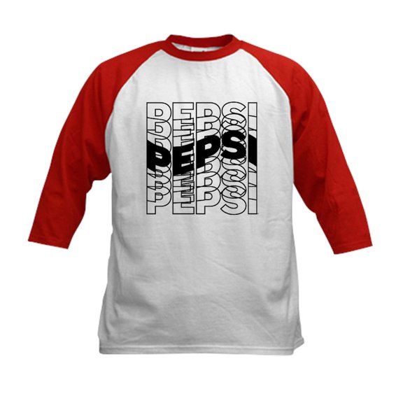 CafePress - Pepsi Warped Kids Baseball T Shirt - Kids Cotton Baseball Jersey, 3/4 Sleeve Shirt