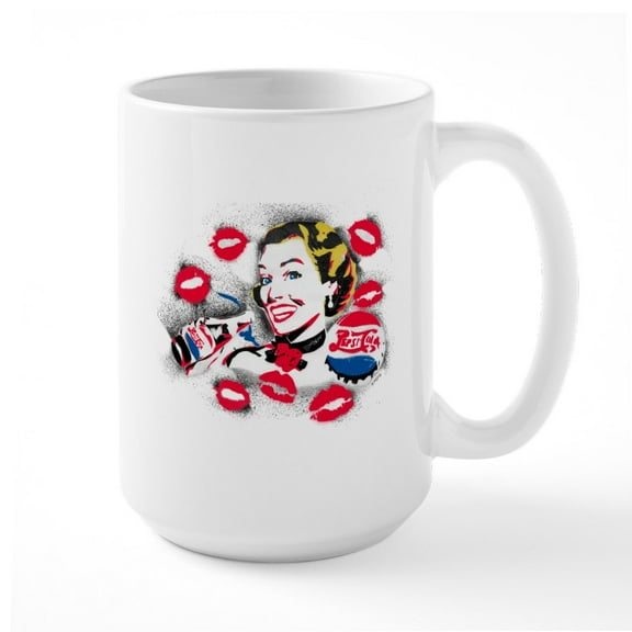 CafePress - Pepsi Woman - 15 oz Ceramic Large White Novelty Mug