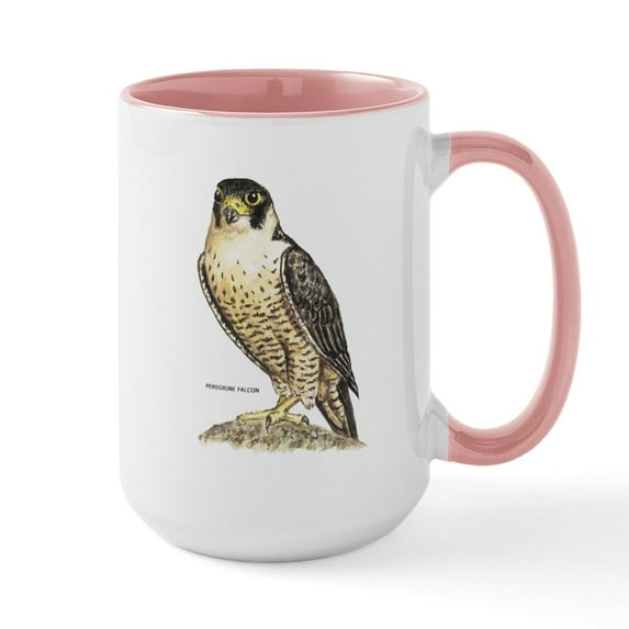 CafePress - Peregrine Falcon Bird Large Mug - 15 oz Ceramic Large White Novelty Mug
