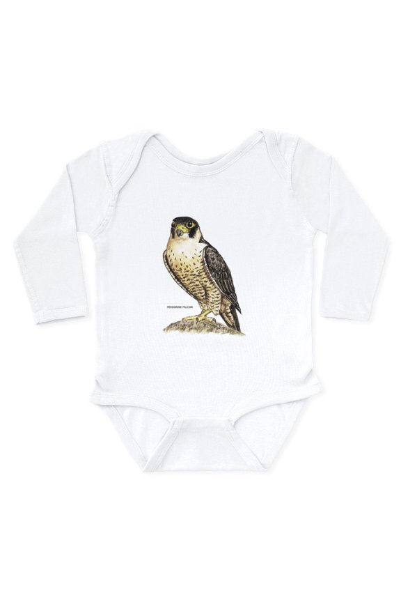 - Peregrine Falcon Bird Long Sleeve Infant Bodysuit - Long Sleeve Cotton Baby Bodysuit