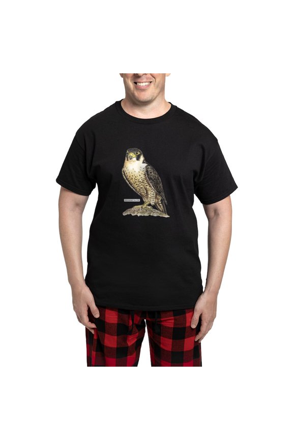 - Peregrine Falcon Bird Men's Dark Pajamas - Men's Dark Loose Fit Cotton Pajama Set