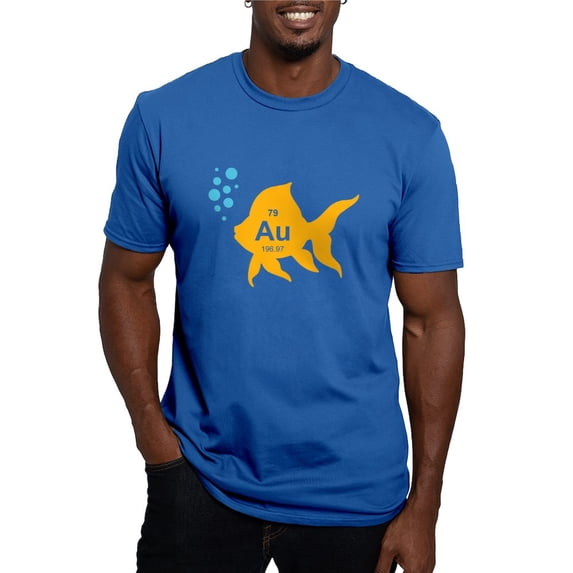 CafePress - Periodic Table Elemental Gold Fish Men's Classic T Shirt - Men's Fitted T-Shirt