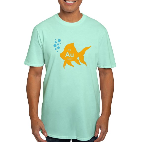 CafePress - Periodic Table Elemental Gold Fish Men's Classic T Shirt - Men's Fitted T-Shirt