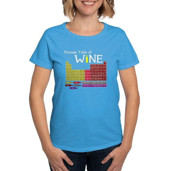 CafePress - Periodic Table Of Wine Women's Dark T Shirt - Women's Traditional Fit Dark T-Shirt
