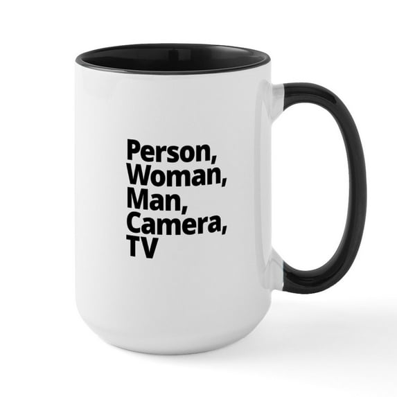CafePress - Person Woman Man Camera TV Mugs - 15 oz Ceramic Large White Novelty Mug