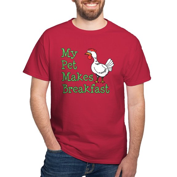 CafePress - Pet Makes Breakfast T Shirt - Men's Classic Graphic Cotton T-Shirt