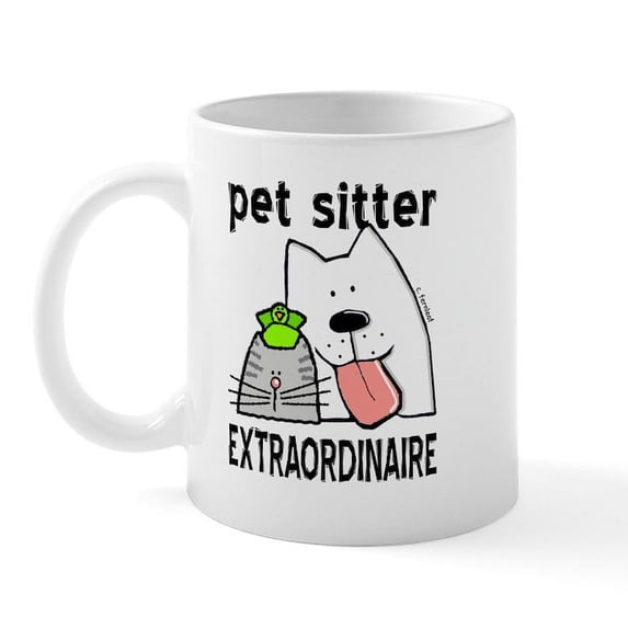 CafePress - Pet Sitter Extraordinaire Mug - 11 oz Ceramic Mug - Novelty Coffee Tea Cup