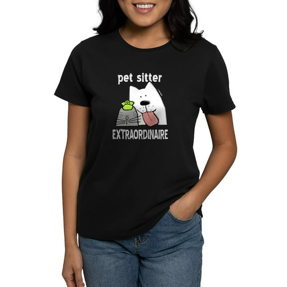 CafePress - Pet Sitter Extraordinaire Women's Dark T Shirt - Women's Traditional Fit Dark T-Shirt