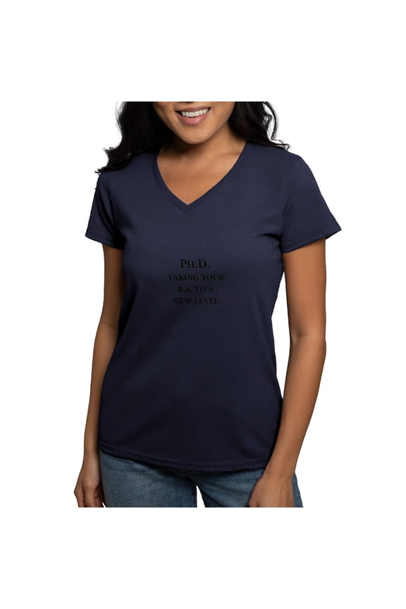 - Ph.D. B.S. - Women's V-Neck Dark T-Shirt