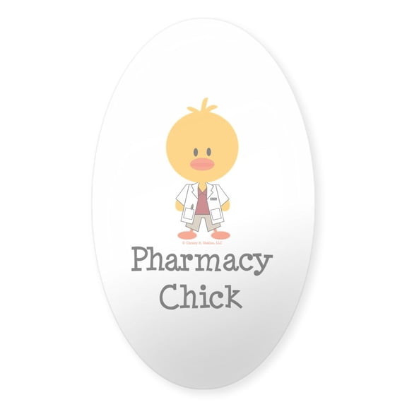 CafePress - Pharmacy Chick Oval Sticker - Sticker (Oval)