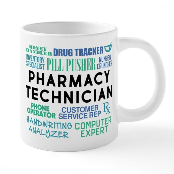 CafePress - Pharmacy Technician Word Cl - 20 Oz White Ceramic Mega Mug