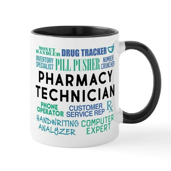 CafePress - Pharmacy Technician Word Cloud - 11 oz Ceramic Mug - Novelty Coffee Tea Cup