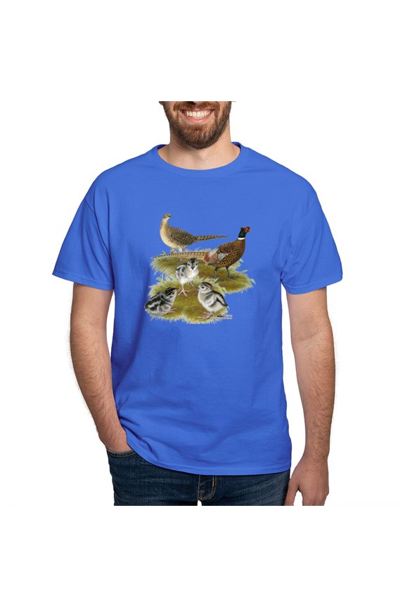 - Pheasant Family Dark T Shirt - Men's Classic Graphic Cotton T-Shirt
