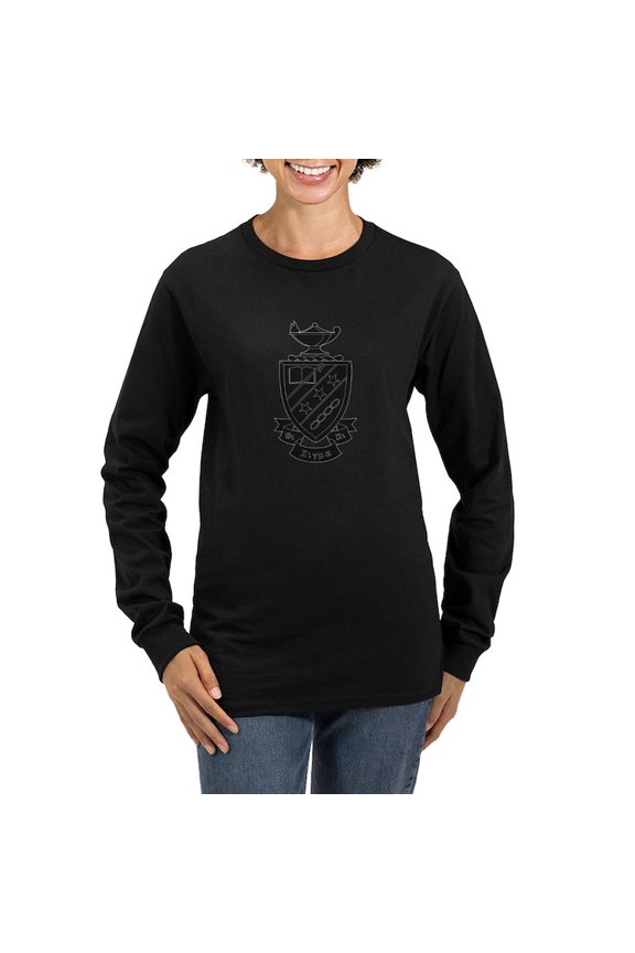 - Phi Sigma Pi Black Shield Long Sleeve T Shirt - Women's Long Sleeve Graphic Tee Casual Fit