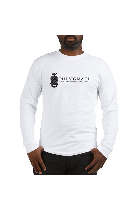 - Phi Sigma Pi Black Shield With Wordmark Long Sleeve T Shirt - Unisex Cotton Long Sleeve T-Shirt