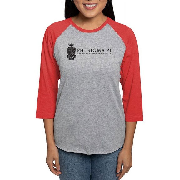 CafePress - Phi Sigma Pi Black Shield With Wordmark Long Sleeve T Shirt - Womens Baseball Tee