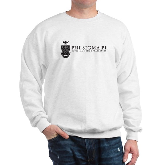 CafePress - Phi Sigma Pi Black Shield With Wordmark Sweatshirt - Crew Neck Sweatshirt