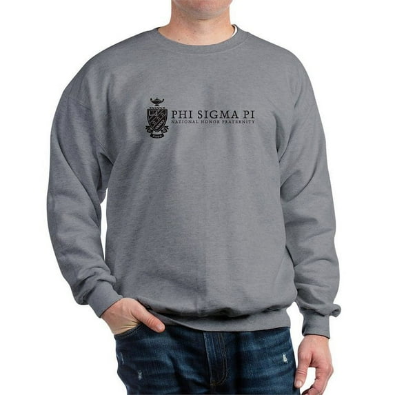 CafePress - Phi Sigma Pi Black Shield With Wordmark Sweatshirt - Crew Neck Sweatshirt