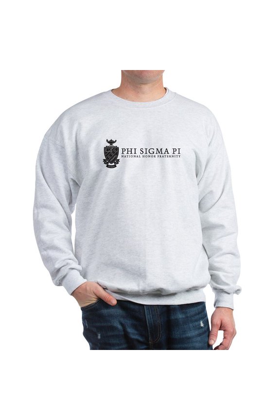 - Phi Sigma Pi Black Shield With Wordmark Sweatshirt - Crew Neck Sweatshirt