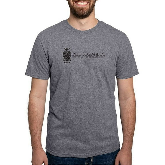 CafePress - Phi Sigma Pi Black Shield With Wordmark T Shirt - Mens Tri-blend T-Shirt
