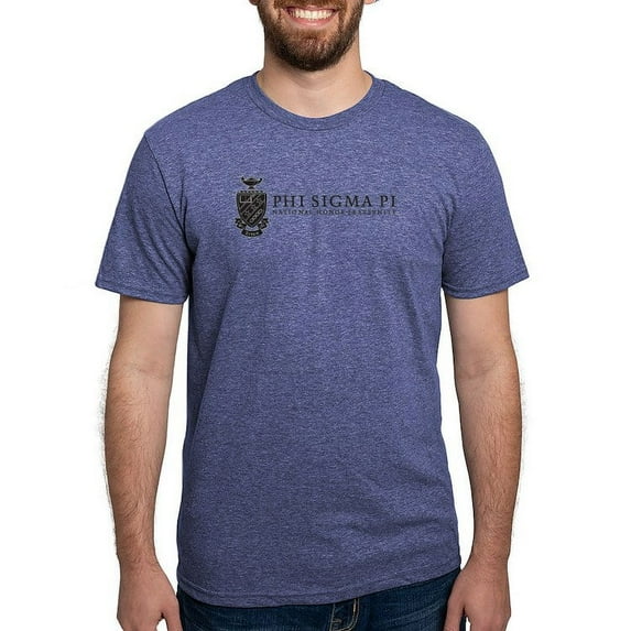 CafePress - Phi Sigma Pi Black Shield With Wordmark T Shirt - Mens Tri-blend T-Shirt