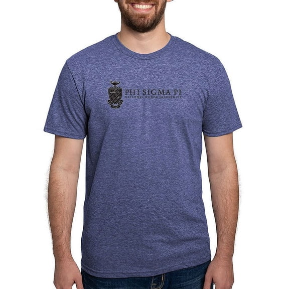 CafePress - Phi Sigma Pi Black Shield With Wordmark T Shirt - Mens Tri-blend T-Shirt