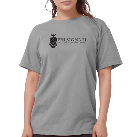CafePress - Phi Sigma Pi Black Shield With Wordmark T Shirt - Womens Comfort Colors® Shirt