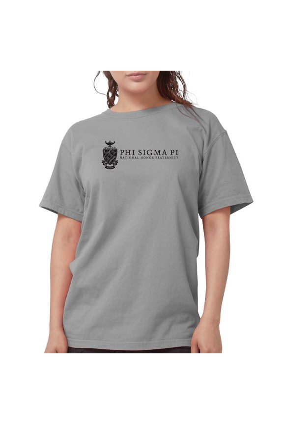 - Phi Sigma Pi Black Shield With Wordmark T Shirt - Womens Comfort Colors® Shirt