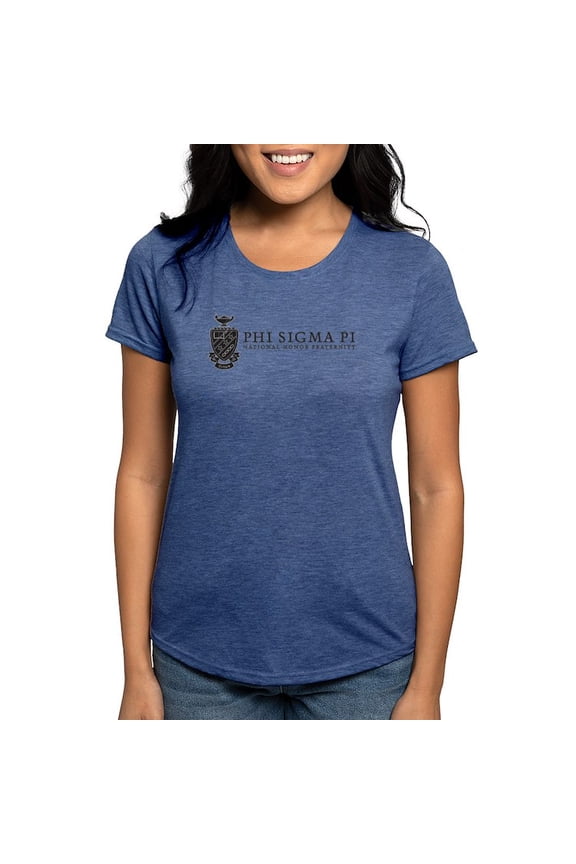 - Phi Sigma Pi Black Shield With Wordmark T Shirt - Womens Tri-blend T-Shirt