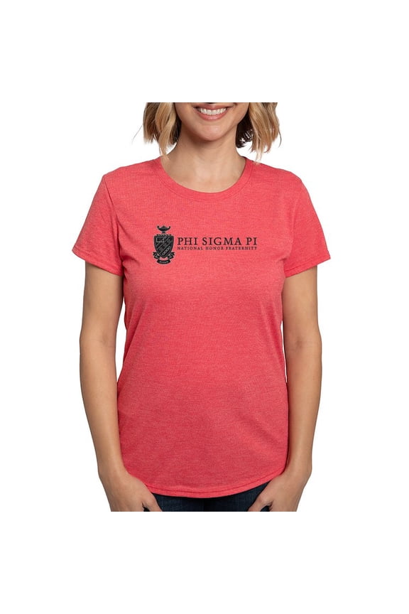 - Phi Sigma Pi Black Shield With Wordmark T Shirt - Womens Tri-blend T-Shirt