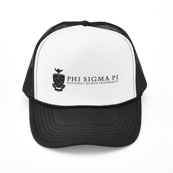 CafePress - Phi Sigma Pi Black Shield With Wordmark - Adjustable Unisex Printed Trucker Hat with Mesh Back