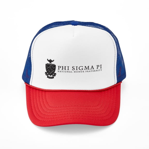 CafePress - Phi Sigma Pi Black Shield With Wordmark - Adjustable Unisex Printed Trucker Hat with Mesh Back