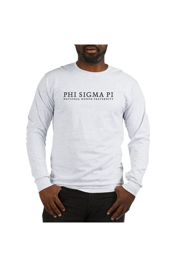 - Phi Sigma Pi Black Wordmark Long Sleeve T Shirt - Unisex Cotton Long Sleeve T-Shirt