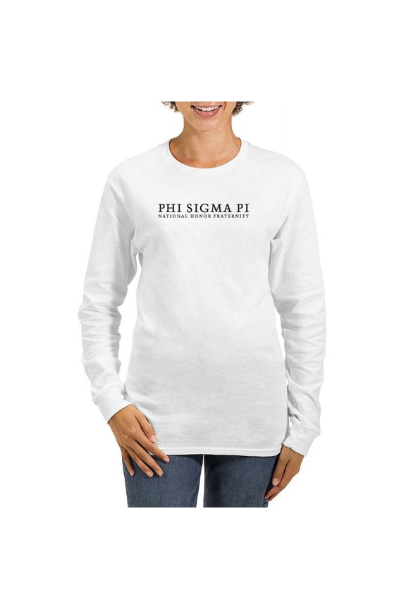 - Phi Sigma Pi Black Wordmark Long Sleeve T Shirt - Women's Long Sleeve Graphic Casual T-Shirt