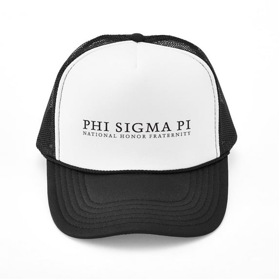CafePress - Phi Sigma Pi Black Wordmark - Adjustable Unisex Printed Trucker Hat with Mesh Back