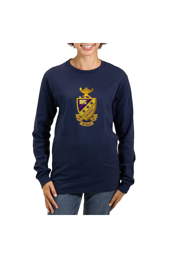 - Phi Sigma Pi Full Color Long Sleeve T Shirt - Women's Long Sleeve Graphic Tee Casual Fit