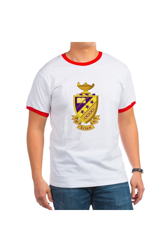 - Phi Sigma Pi Full Color T Shirt - 100% Cotton Ringed T-Shirt