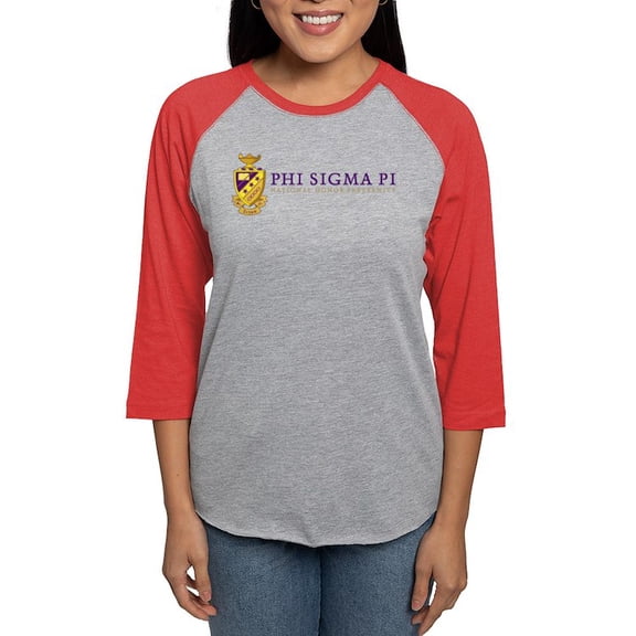CafePress - Phi Sigma Pi Full Color Wordmark Long Sleeve T Shirt - Womens Baseball Tee