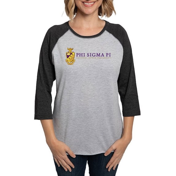 CafePress - Phi Sigma Pi Full Color Wordmark Long Sleeve T Shirt - Womens Baseball Tee