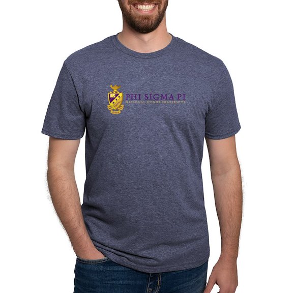 CafePress - Phi Sigma Pi Full Color Wordmark T Shirt - Mens Tri-blend T-Shirt