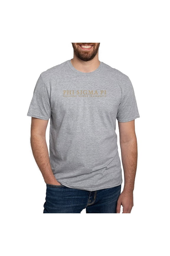 - Phi Sigma Pi Gold Wordmark T Shirt - Fitted T-Shirt, Vintage Fit Soft Cotton Tee