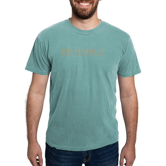 CafePress - Phi Sigma Pi Gold Wordmark T Shirt - Mens Comfort Colors Shirt