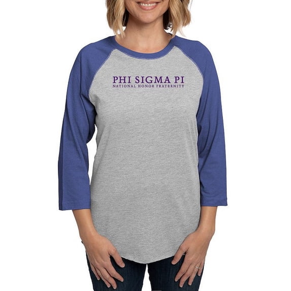 CafePress - Phi Sigma Pi Purple Wordmark Long Sleeve T Shirt - Womens Baseball Tee