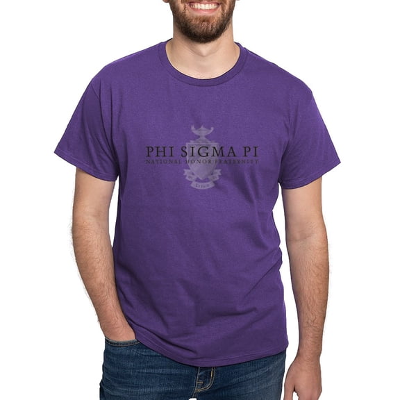 CafePress - Phi Sigma Pi Shield Black Wordmark T Shirt - Men's Classic Graphic Cotton T-Shirt