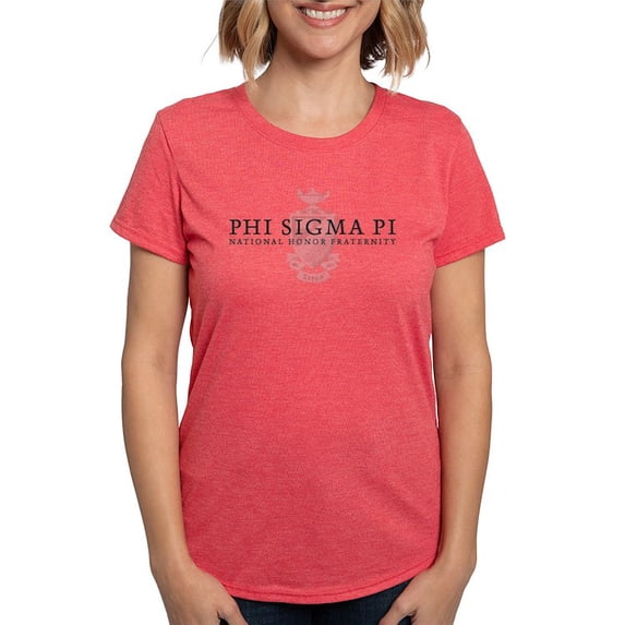 CafePress - Phi Sigma Pi Shield Black Wordmark T Shirt - Womens Tri-blend T-Shirt